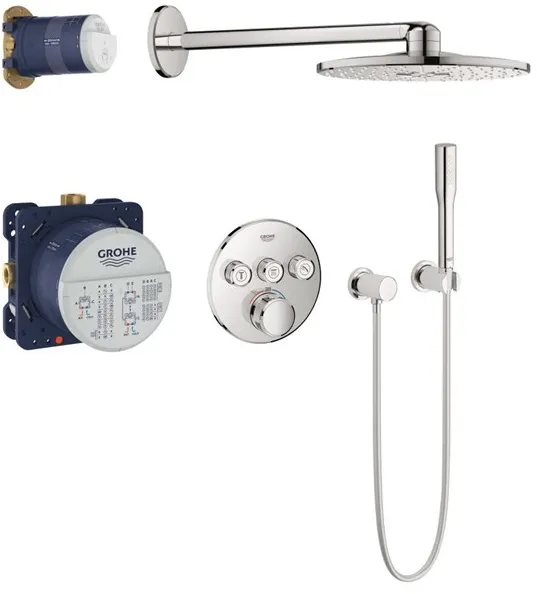 Grohe Grohtherm SmartControl -suihkusetti Rainshower SmartActive 310:llä, kromi