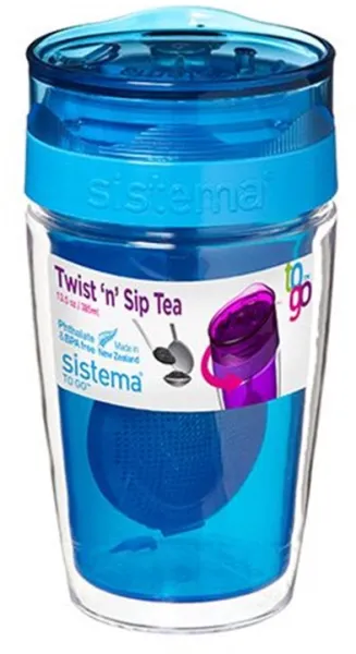 Termosmuki teelle 370 ml vaaleanpunainen, sininen, lime, meloni, violetti Sistema
