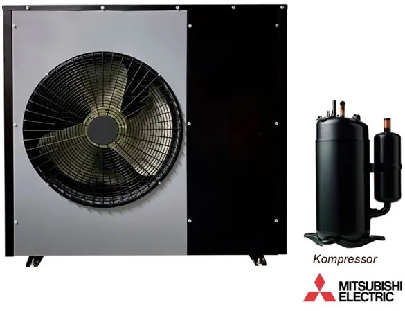 Andersen Electric Nordic One ilma/vesilämpöpumppu WiFi:llä, 12 kW, Musta